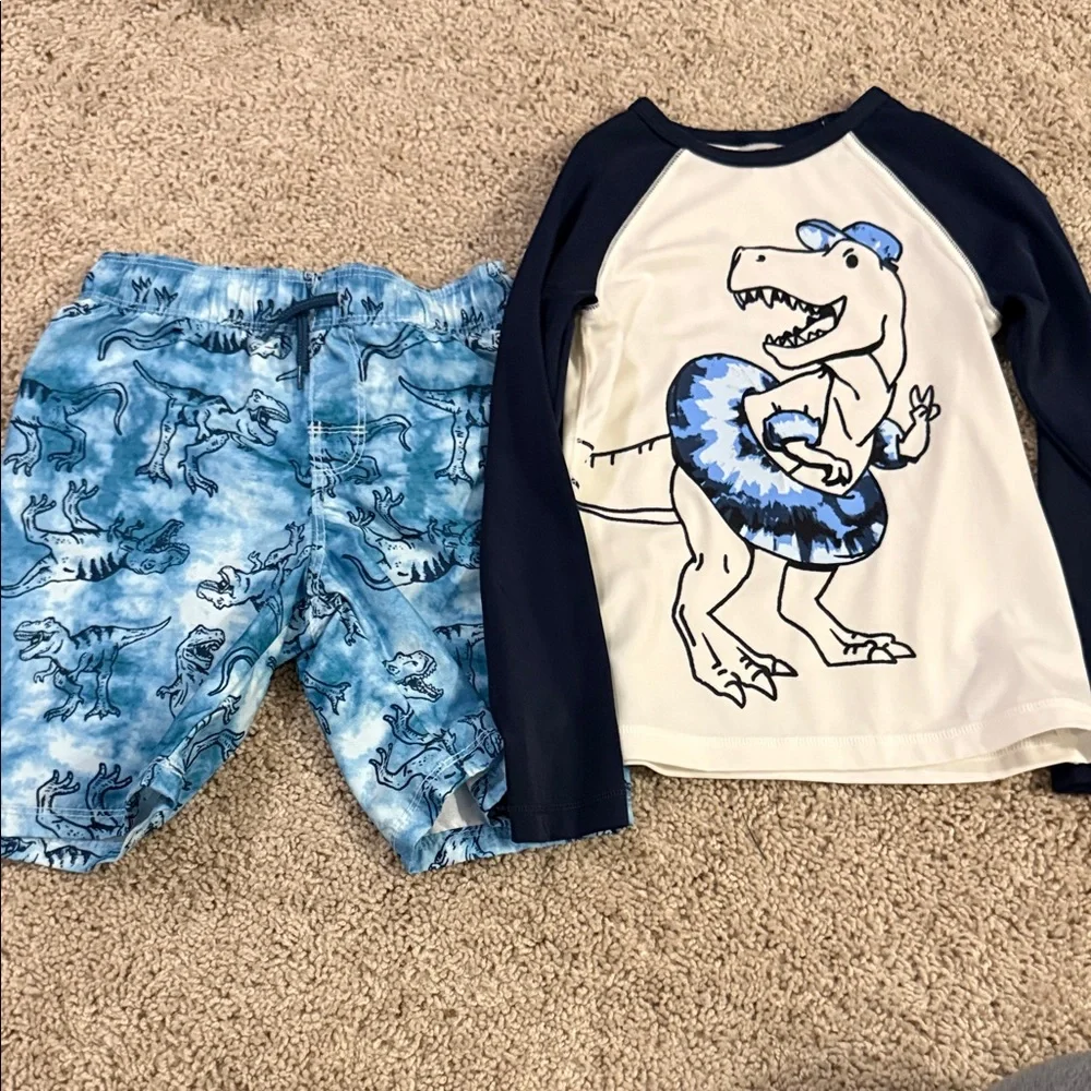 Old Navy Kids Blue Dinosaur Swim Set - Picture 1 of 2